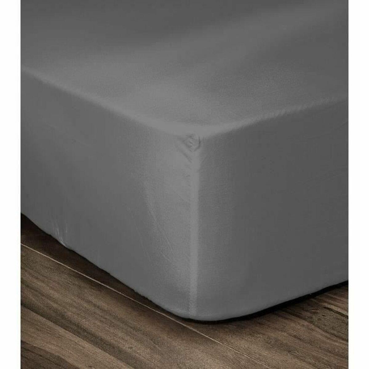 Sábana Bajera Lovely Home Gris Gris oscuro Cama doble 160 x 200 cm