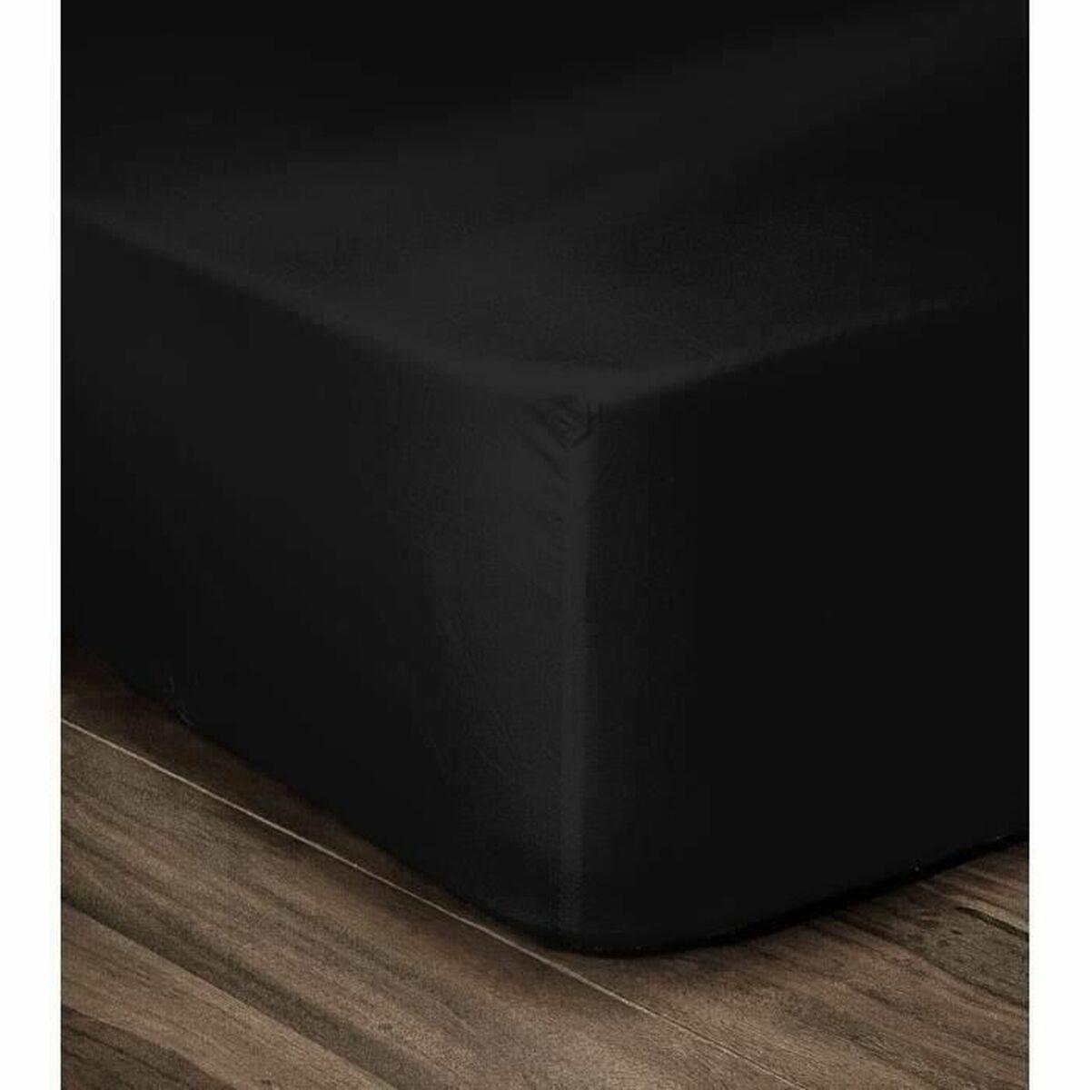 Sábana Bajera Lovely Home Negro Cama doble 160 x 200 cm