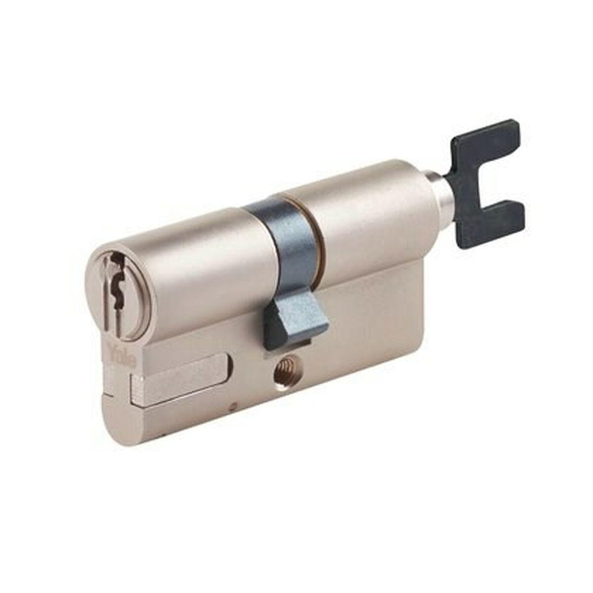 Cerradura Yale Plateado Metal Latón Redondo