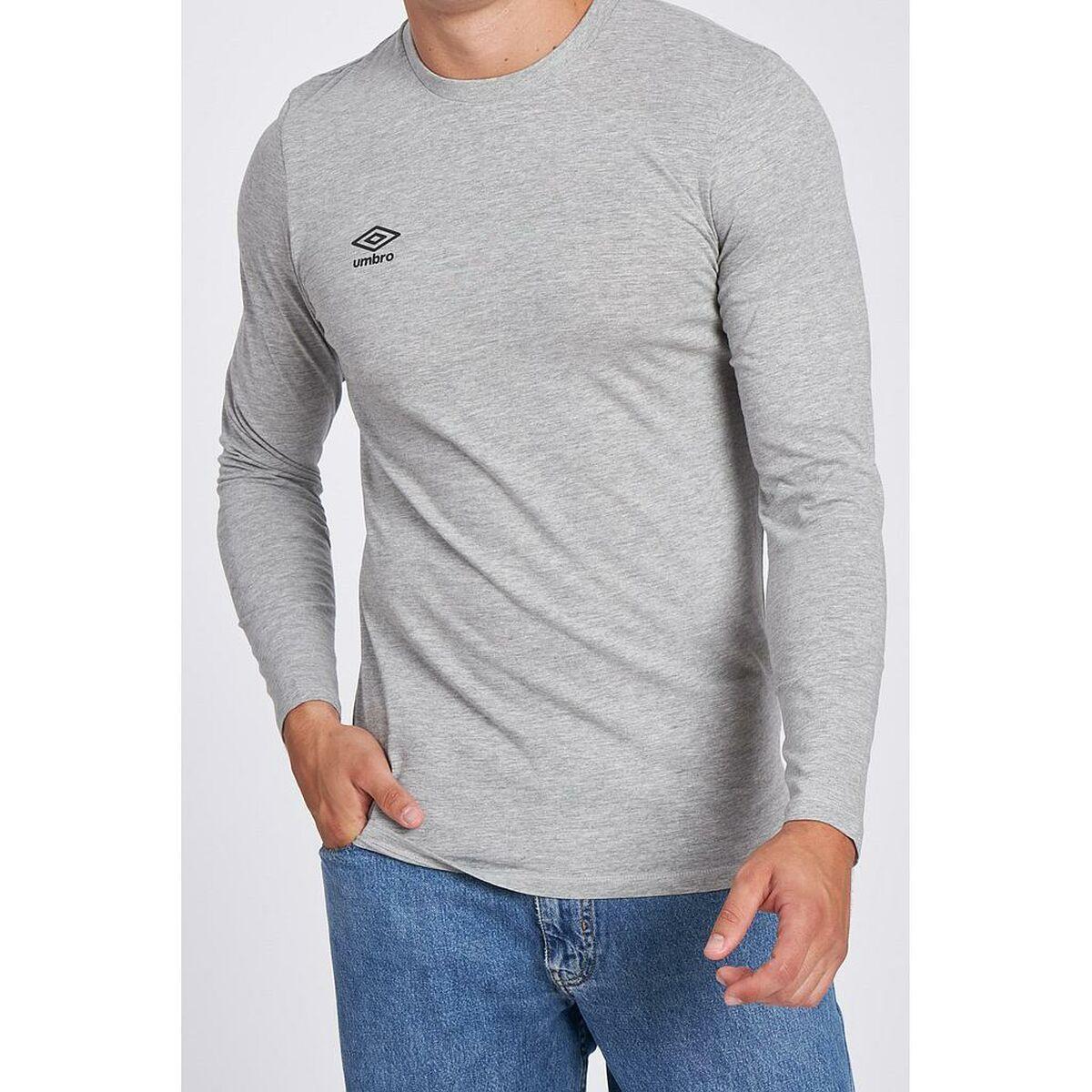 Camiseta de Manga Larga Hombre Umbro SMALL LOGO LS TEE 65775U B43 Gris