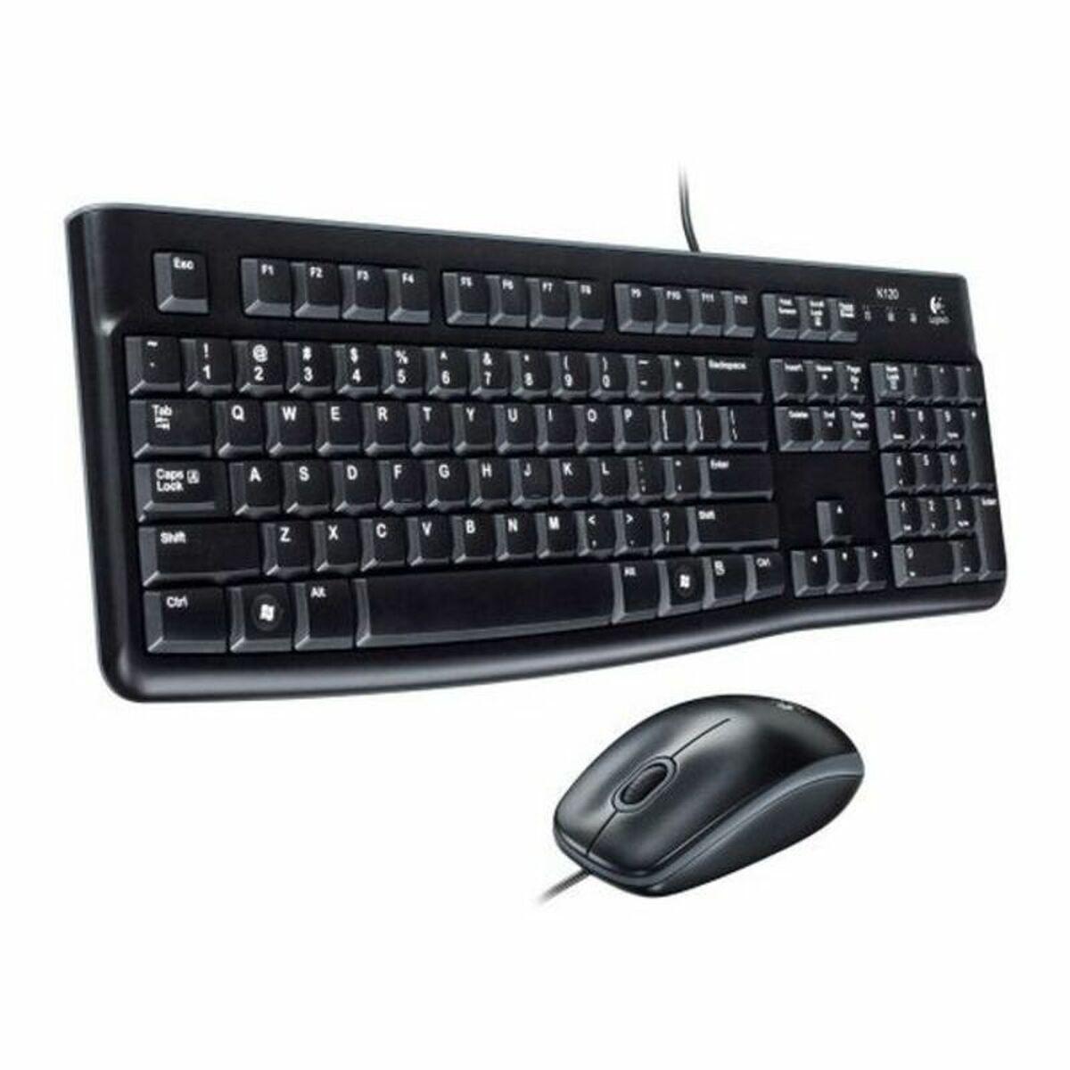 Teclado y Ratón Óptico Logitech MK120 Negro Español Qwerty Español