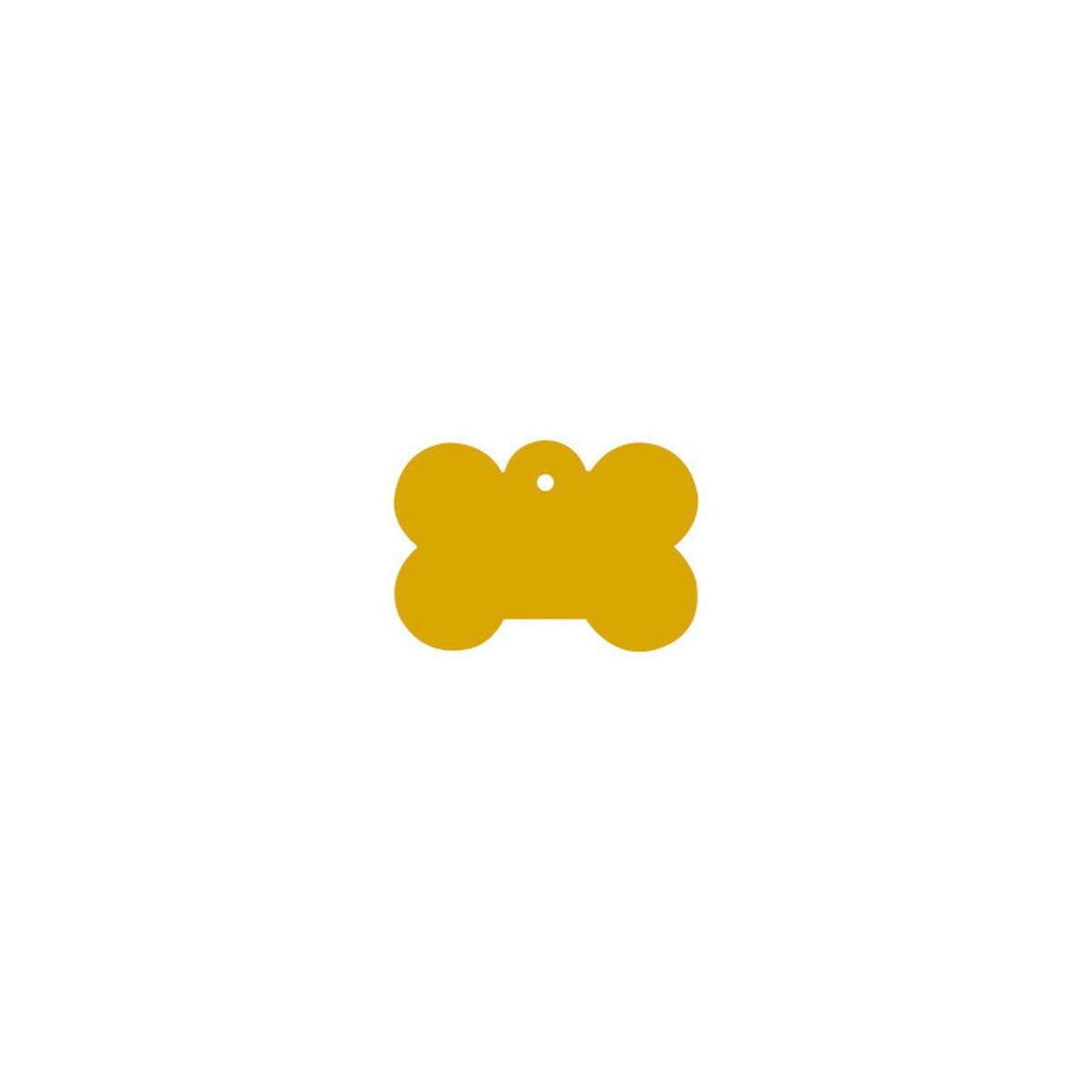 Placa identificativa para collar Imarc Bone Amarillo Dorado