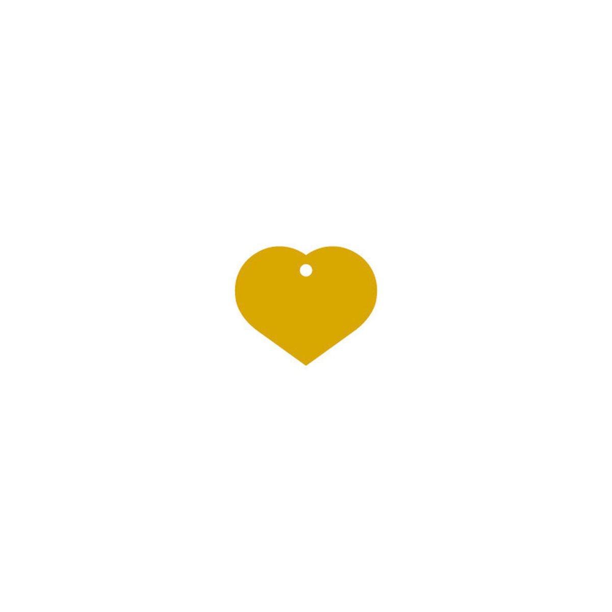 Placa identificativa para collar Imarc Heart Amarillo Dorado