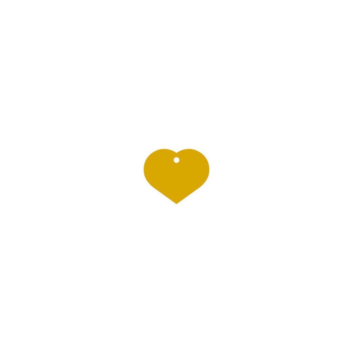 Placa identificativa para collar Imarc Heart Amarillo Dorado