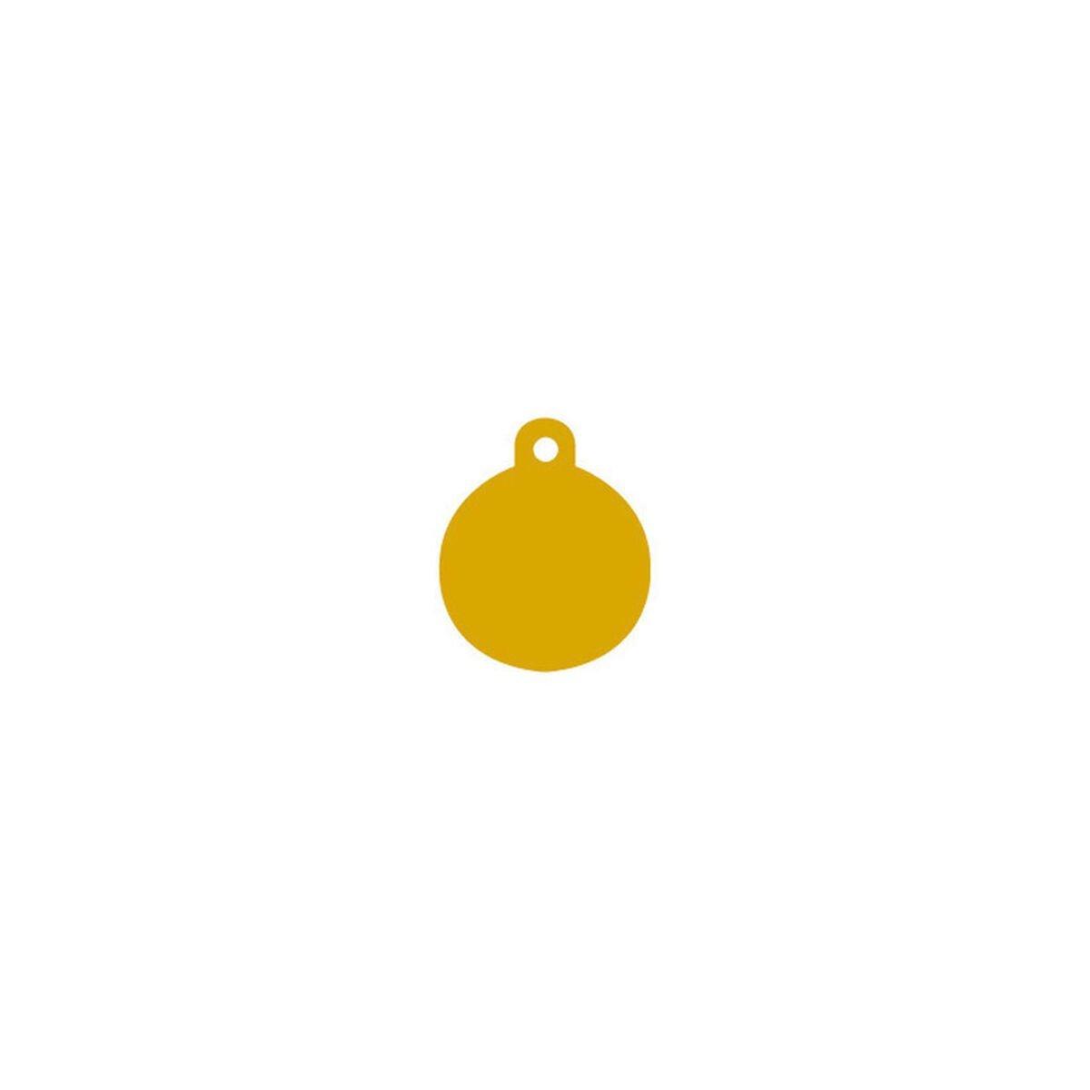 Placa identificativa para collar Imarc Circle Amarillo Dorado