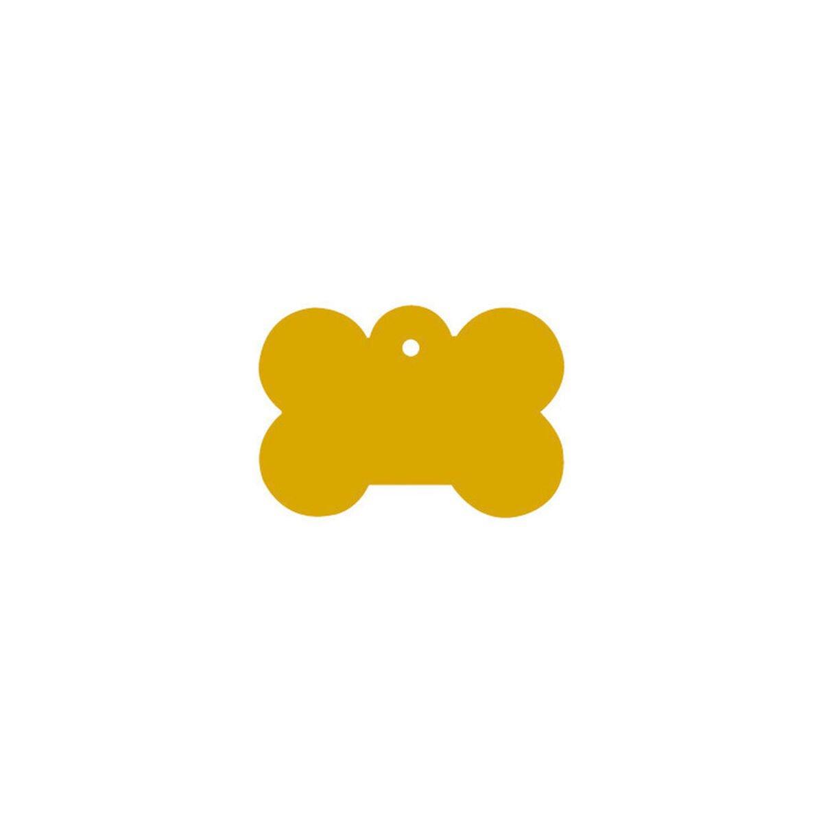 Placa identificativa para collar Imarc Bone Amarillo Dorado