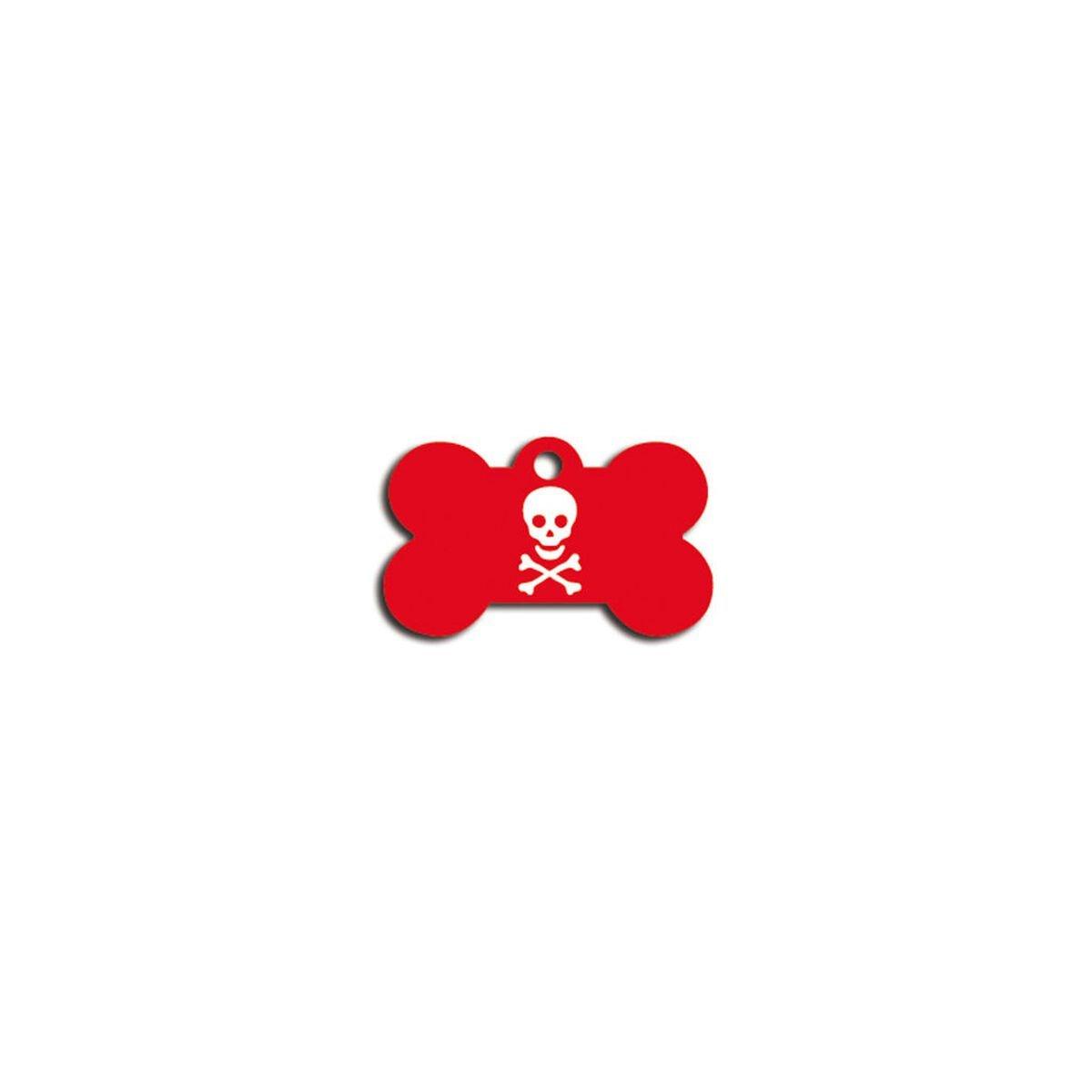 Placa identificativa para collar Imarc Bone Rojo