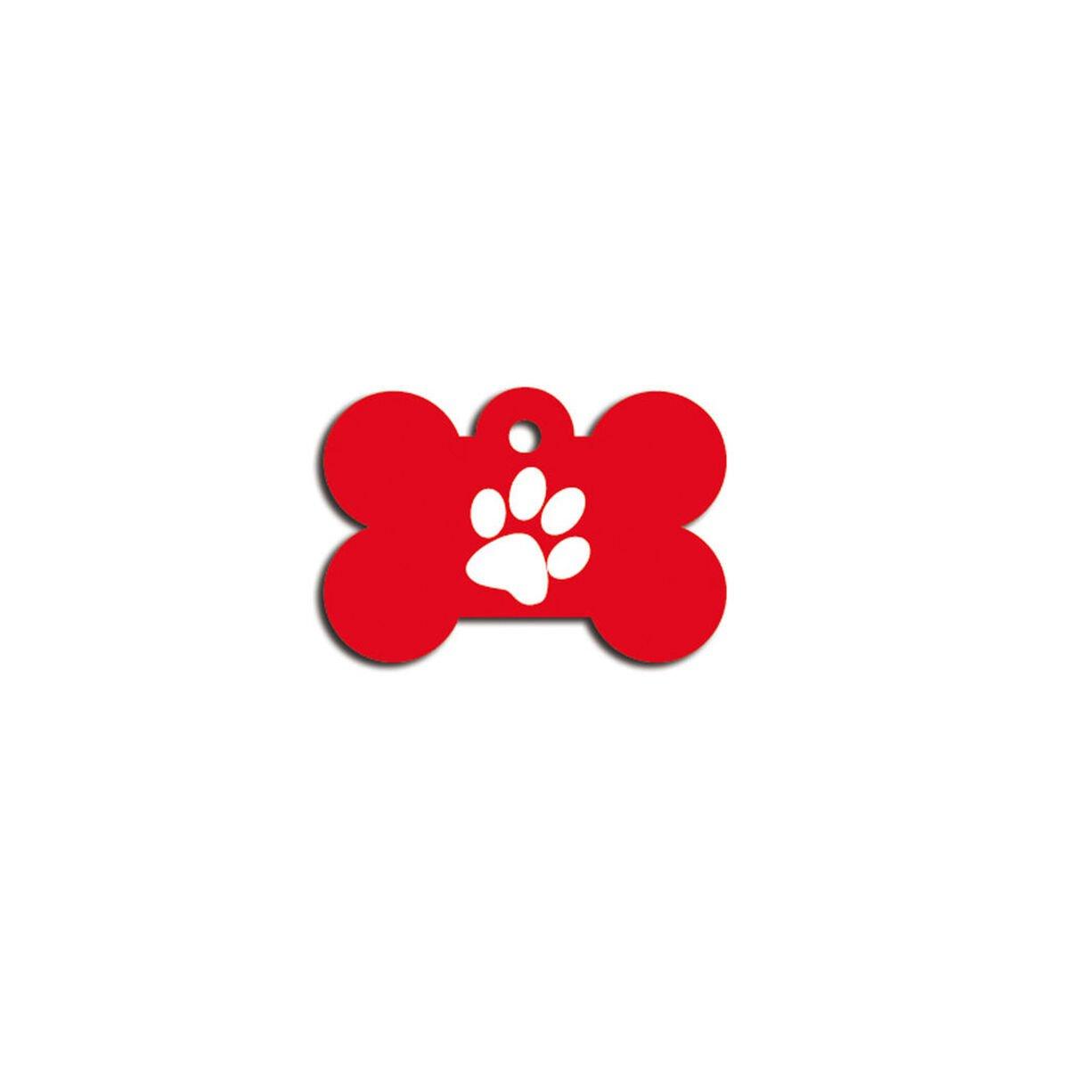 Placa identificativa para collar Imarc Bone Rojo