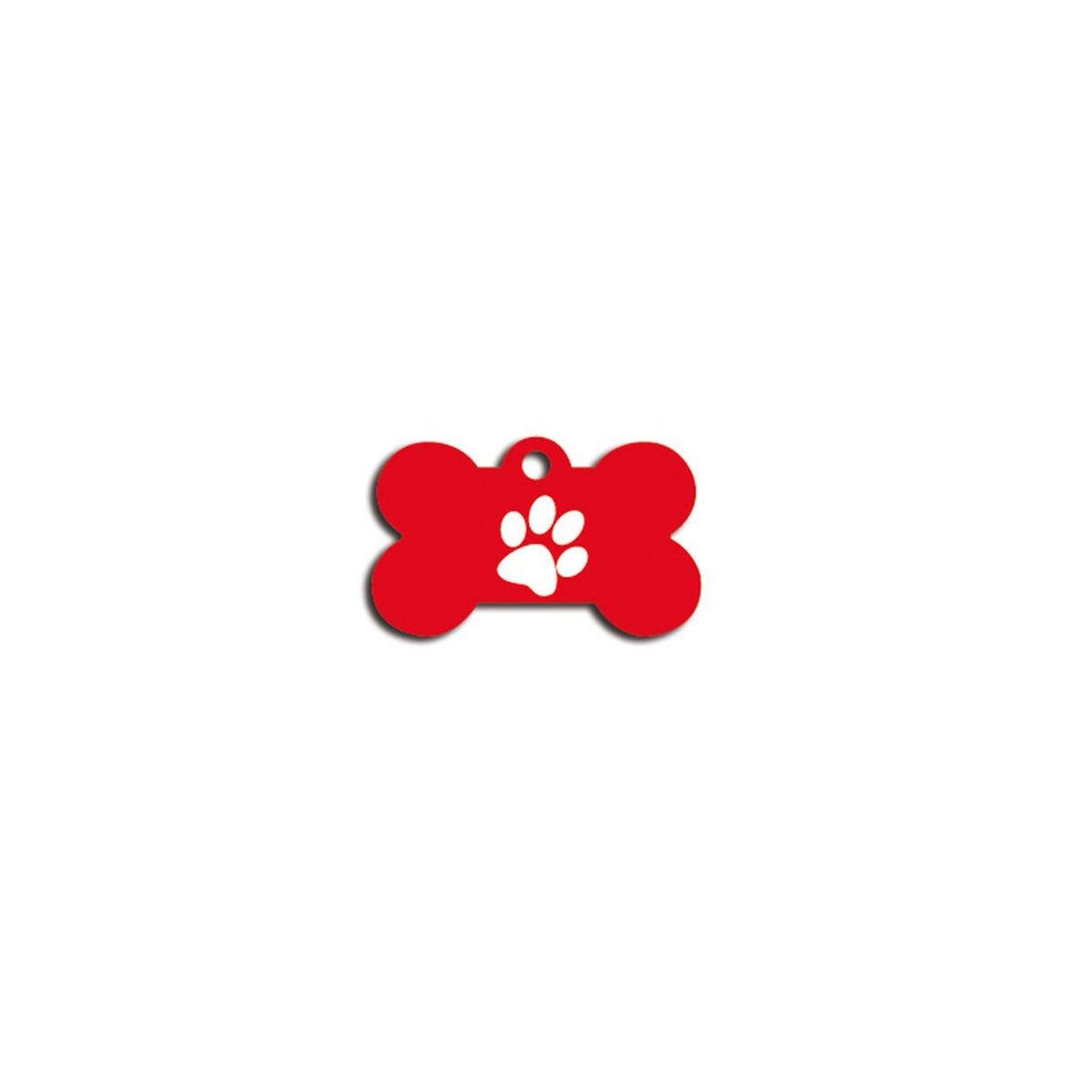 Placa identificativa para collar Imarc Bone Rojo