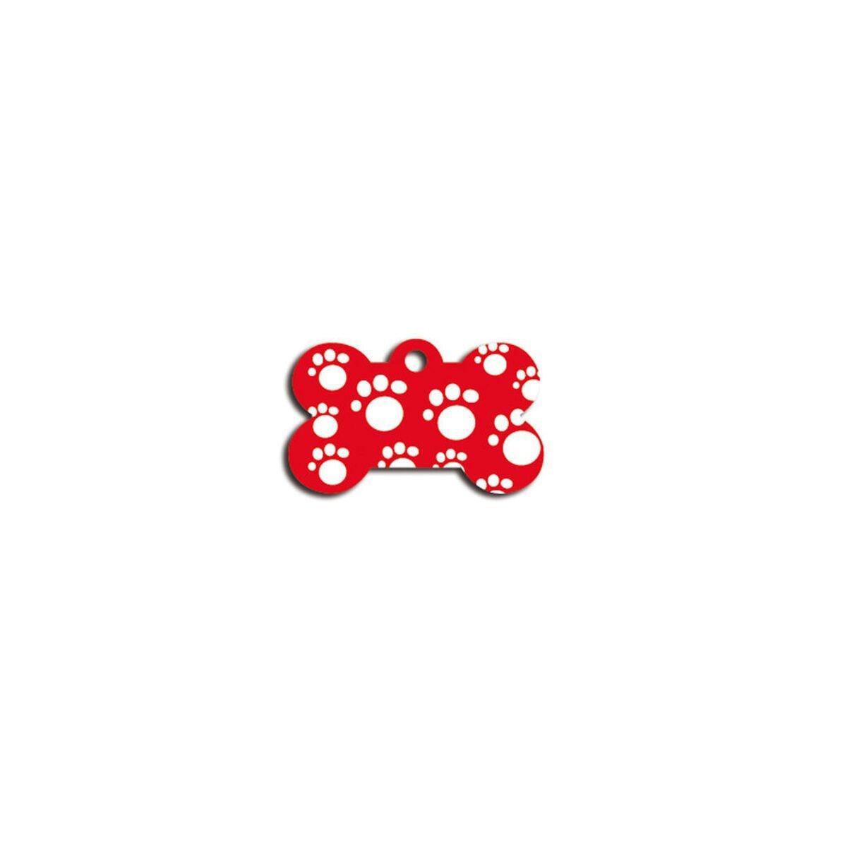 Placa identificativa para collar Imarc Bone Rojo