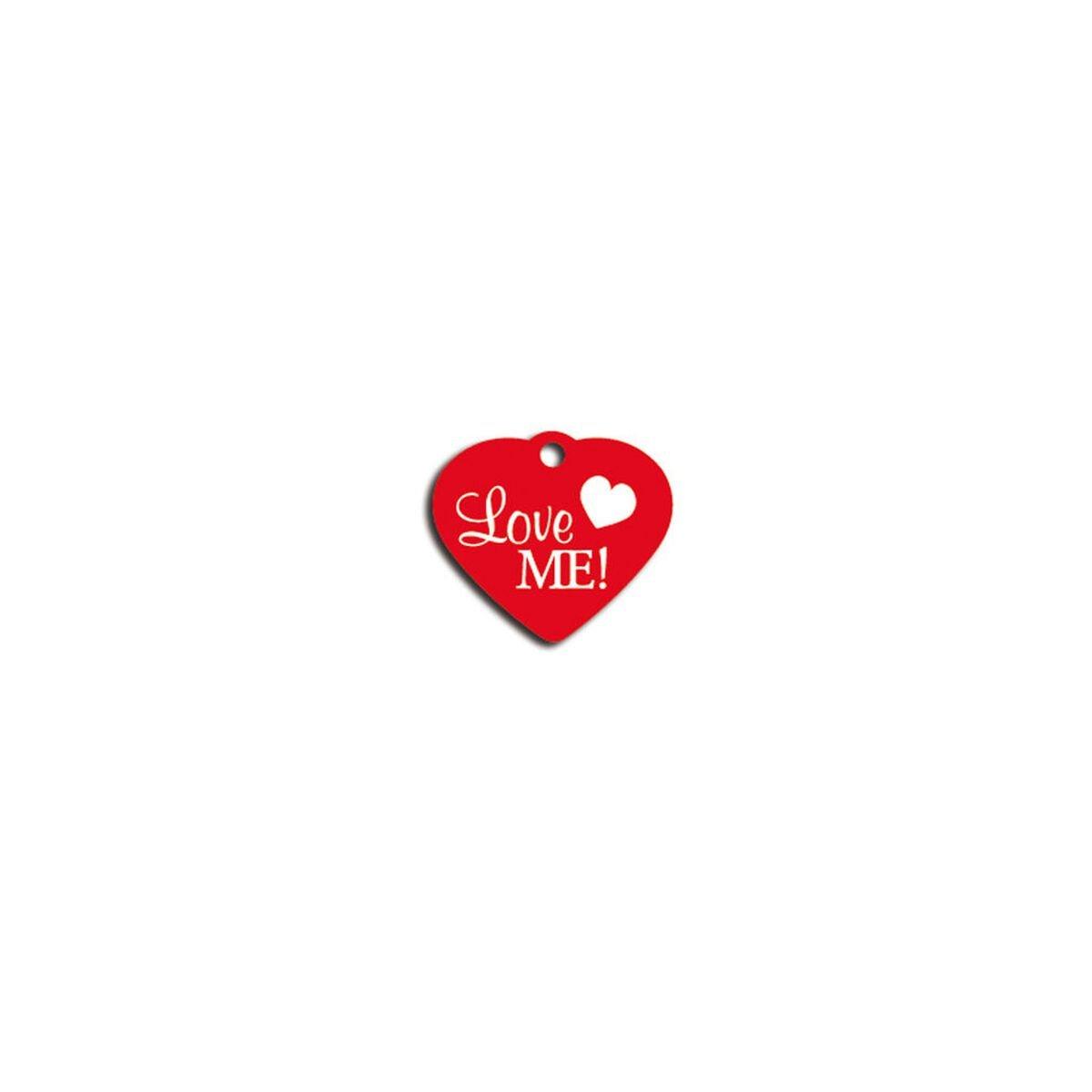 Placa identificativa para collar Imarc Heart Rojo