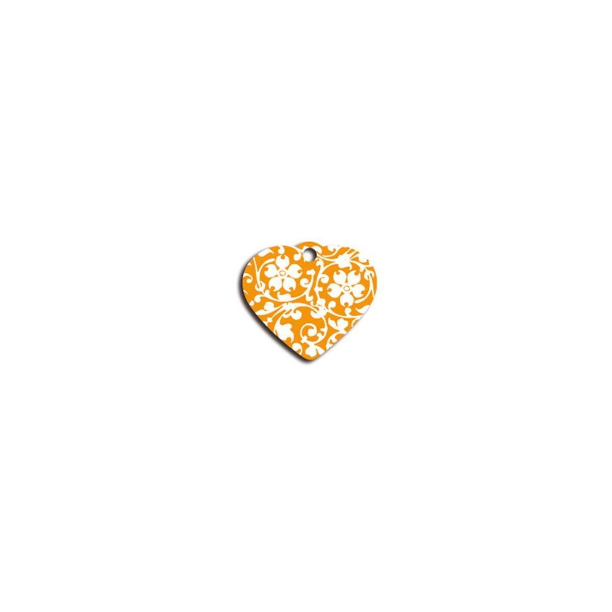 Placa identificativa para collar Imarc Heart Amarillo Naranja
