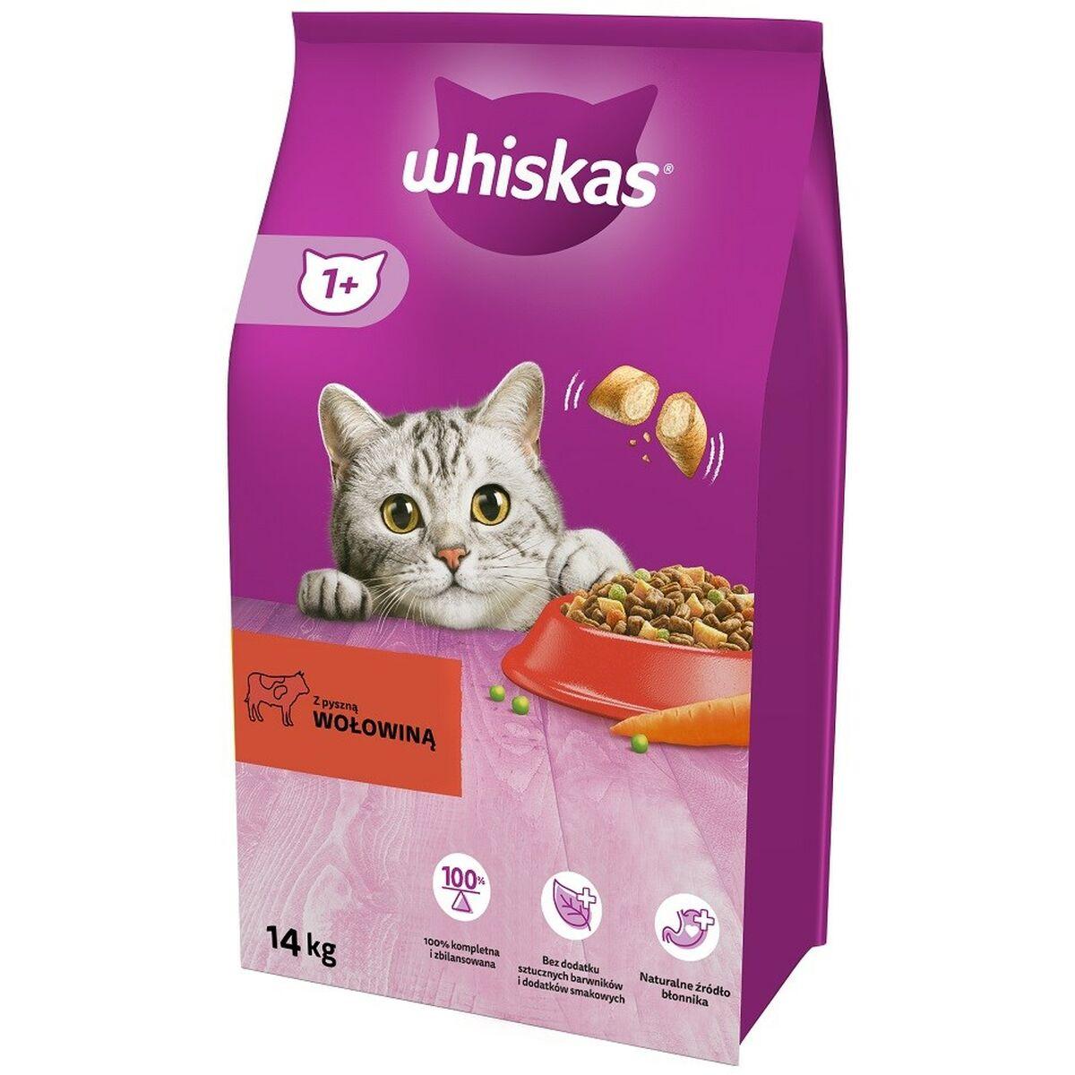 Comida para gato Whiskas Adulto Ternera Carne de vacuno 14 Kg