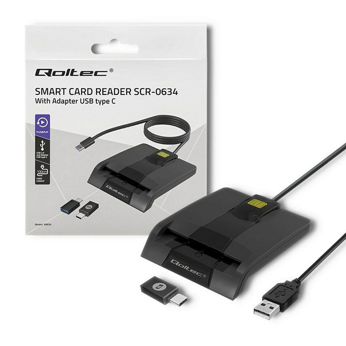 Lector de Tarjetas Qoltec 50634 Negro