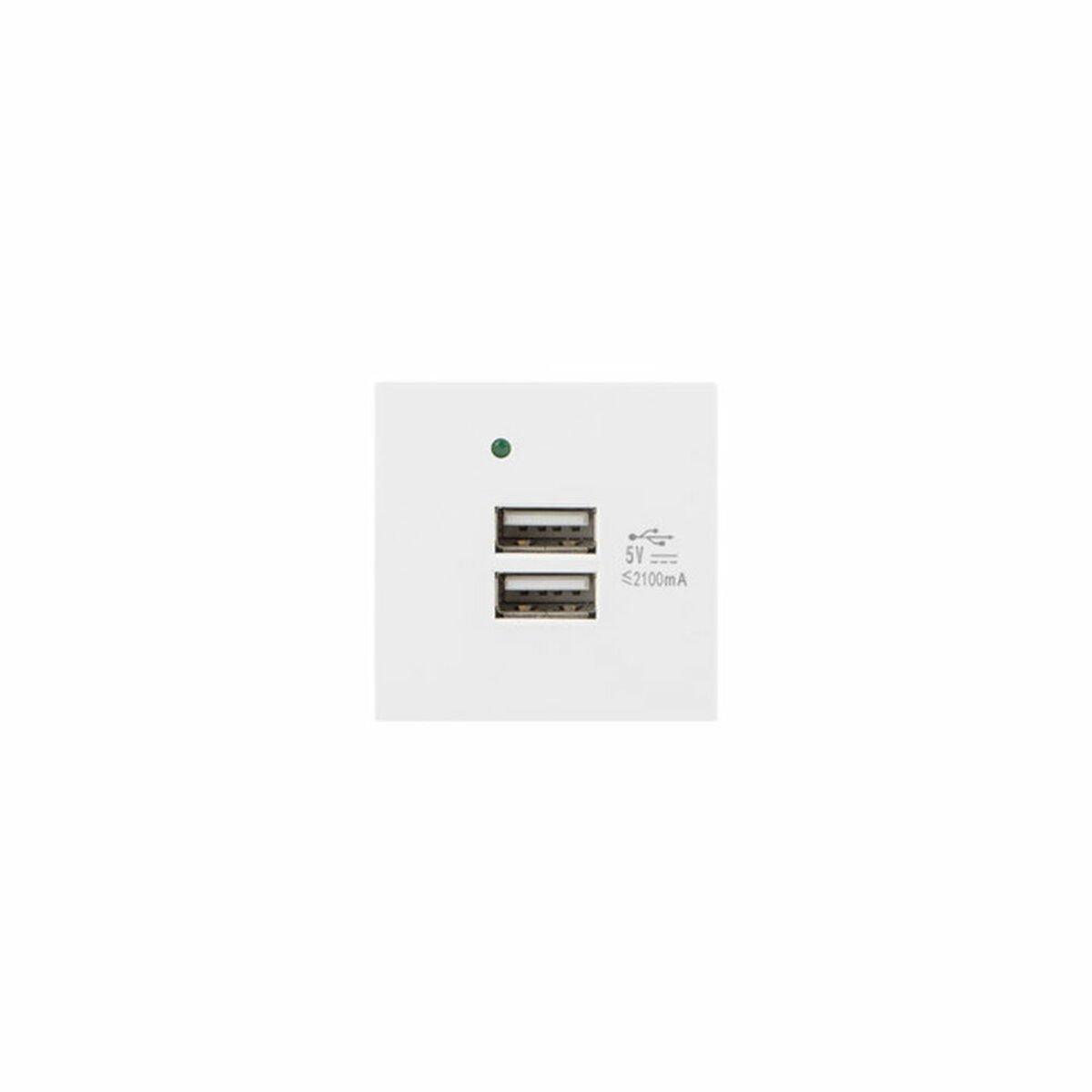 Adaptador USB Lanberg AC-4545-2XUSB2.1-W