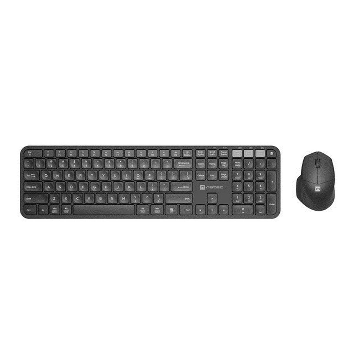 Teclado y Ratón Natec NKL-1998 Qwerty US Negro
