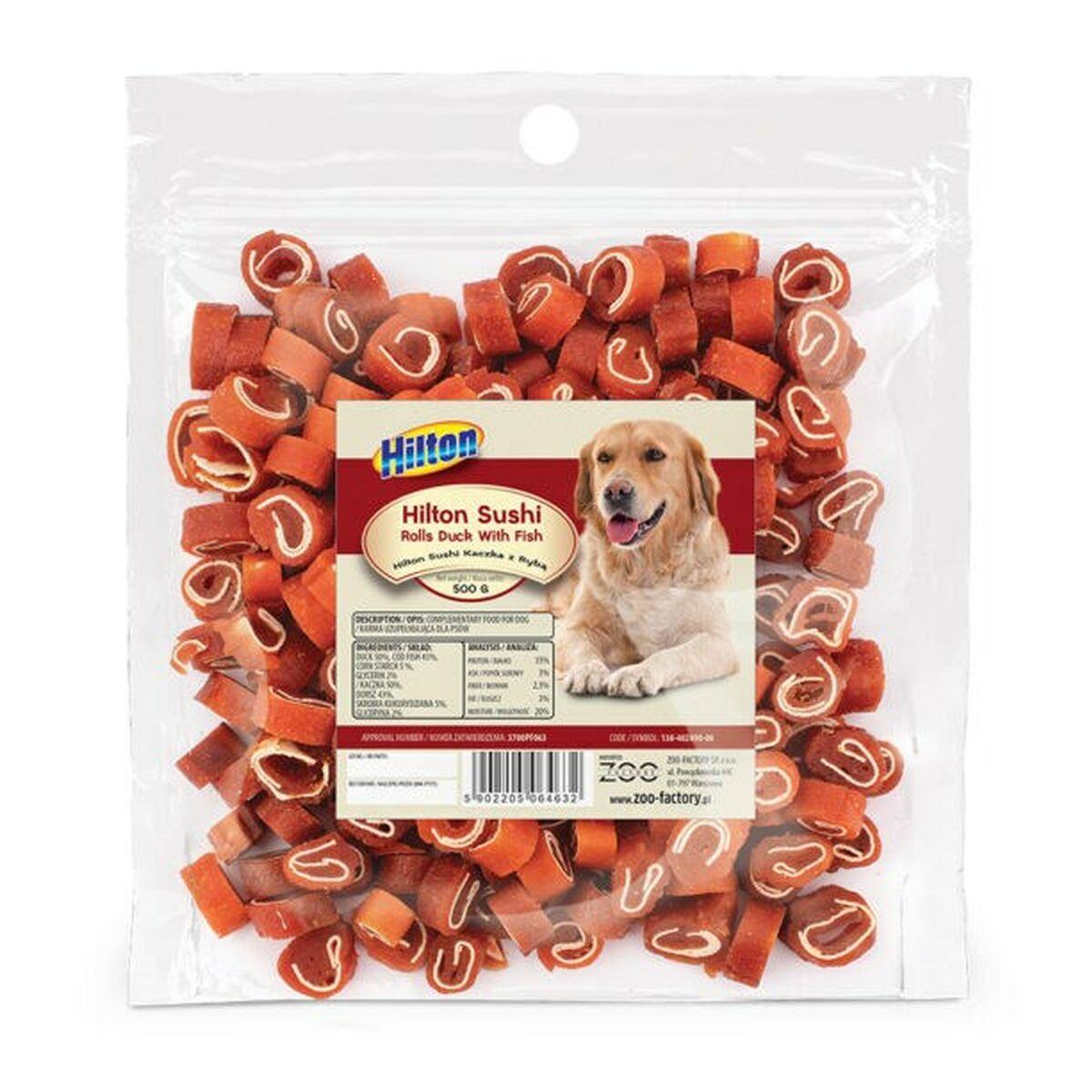 Snack para Perros Hilton Sushi Rolls Pescado Pato Bacalao 500 g