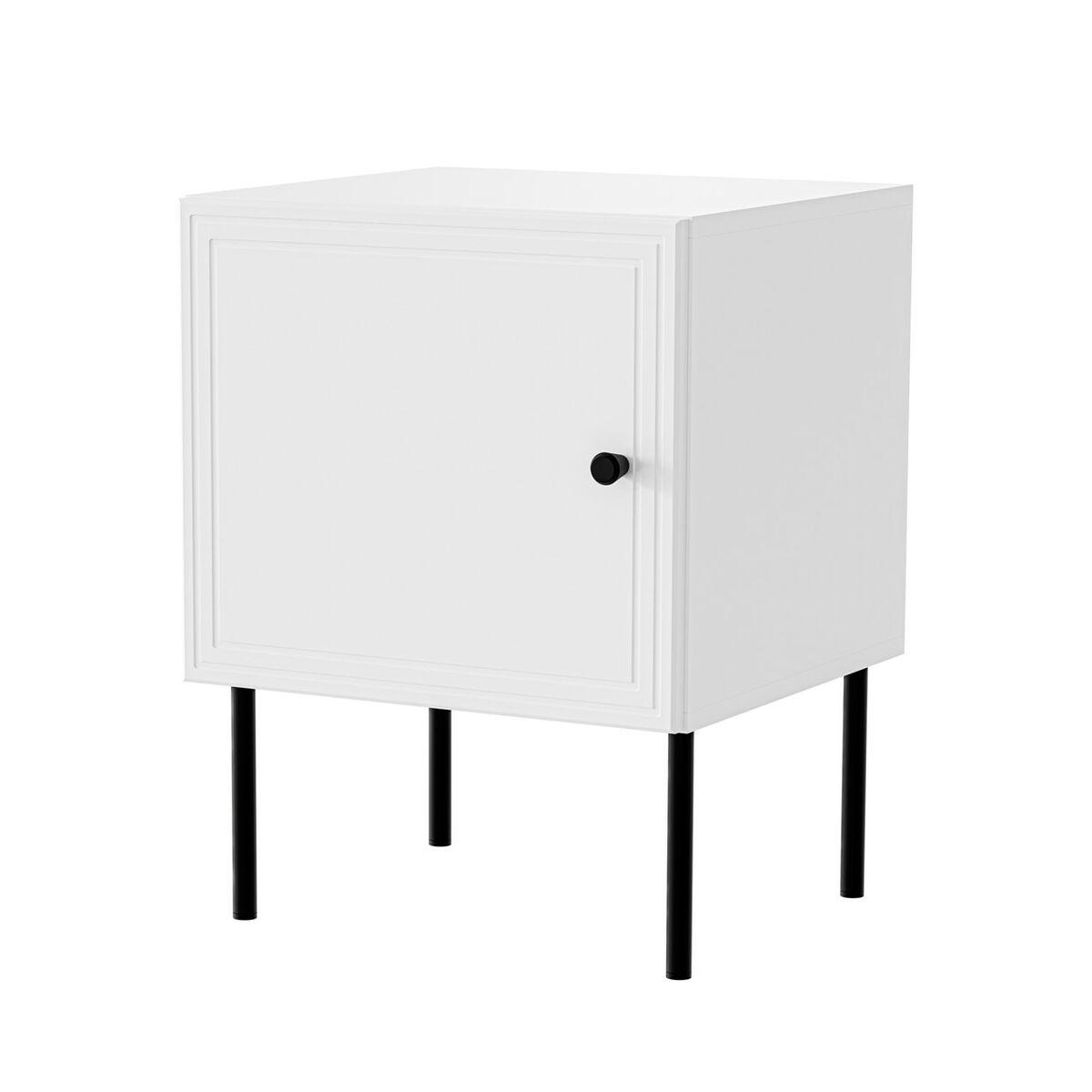 Mesita de Noche Cama Meble PALAZZO 400030 Blanco Negro