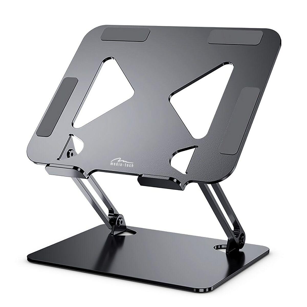 Soporte para Portátil Plegable y Regulable Media Tech MT2661 Silicona Aluminio Acero al carbono