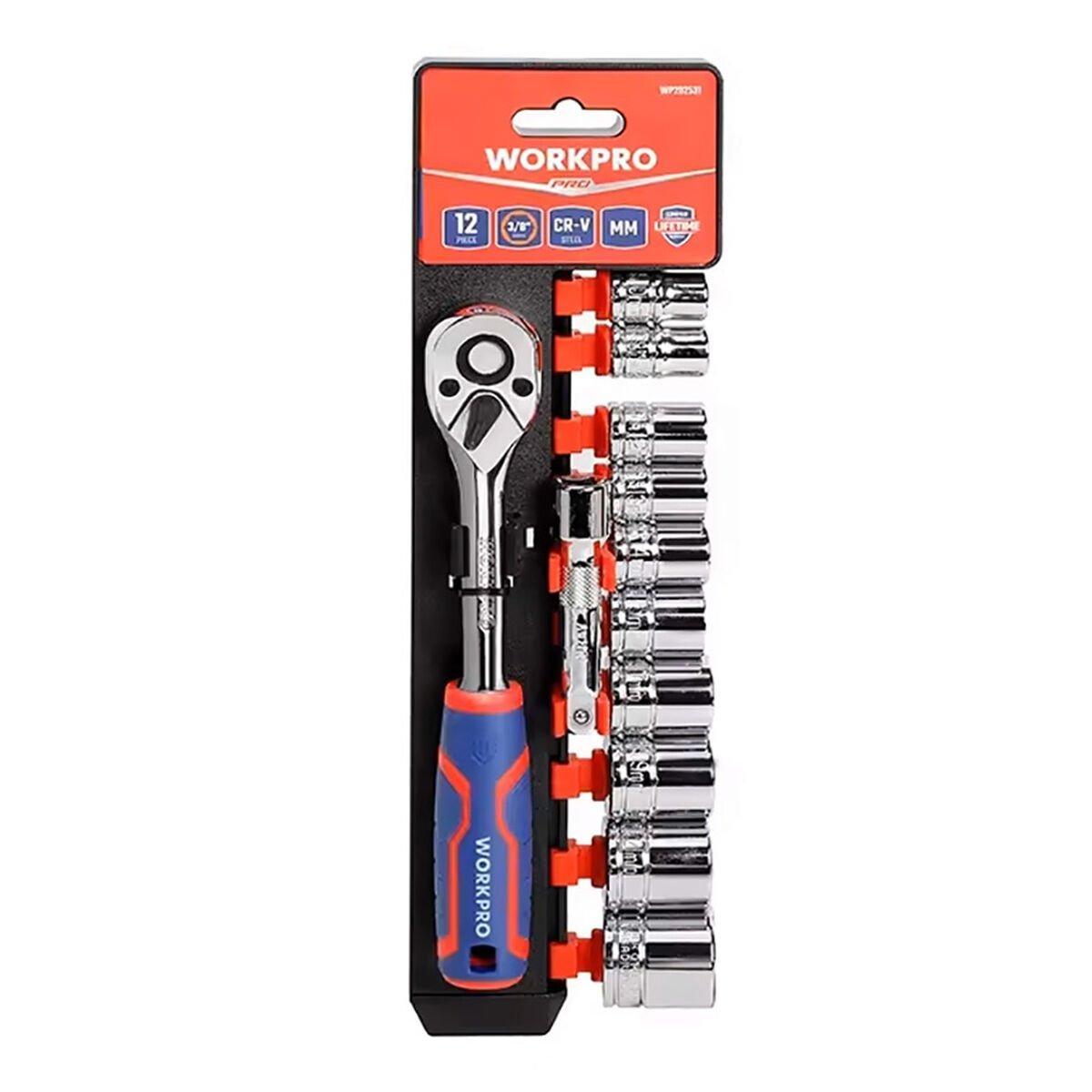 Juego de llaves de vaso Workpro 12 3/8"