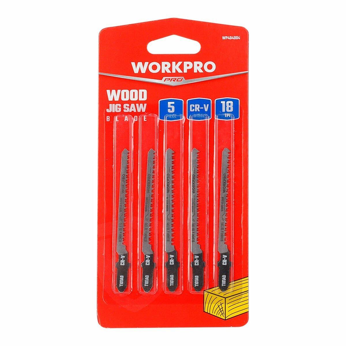 Hoja Sierra Workpro T101A0 Sierra de Calar Madera 5 Piezas (5 Unidades)