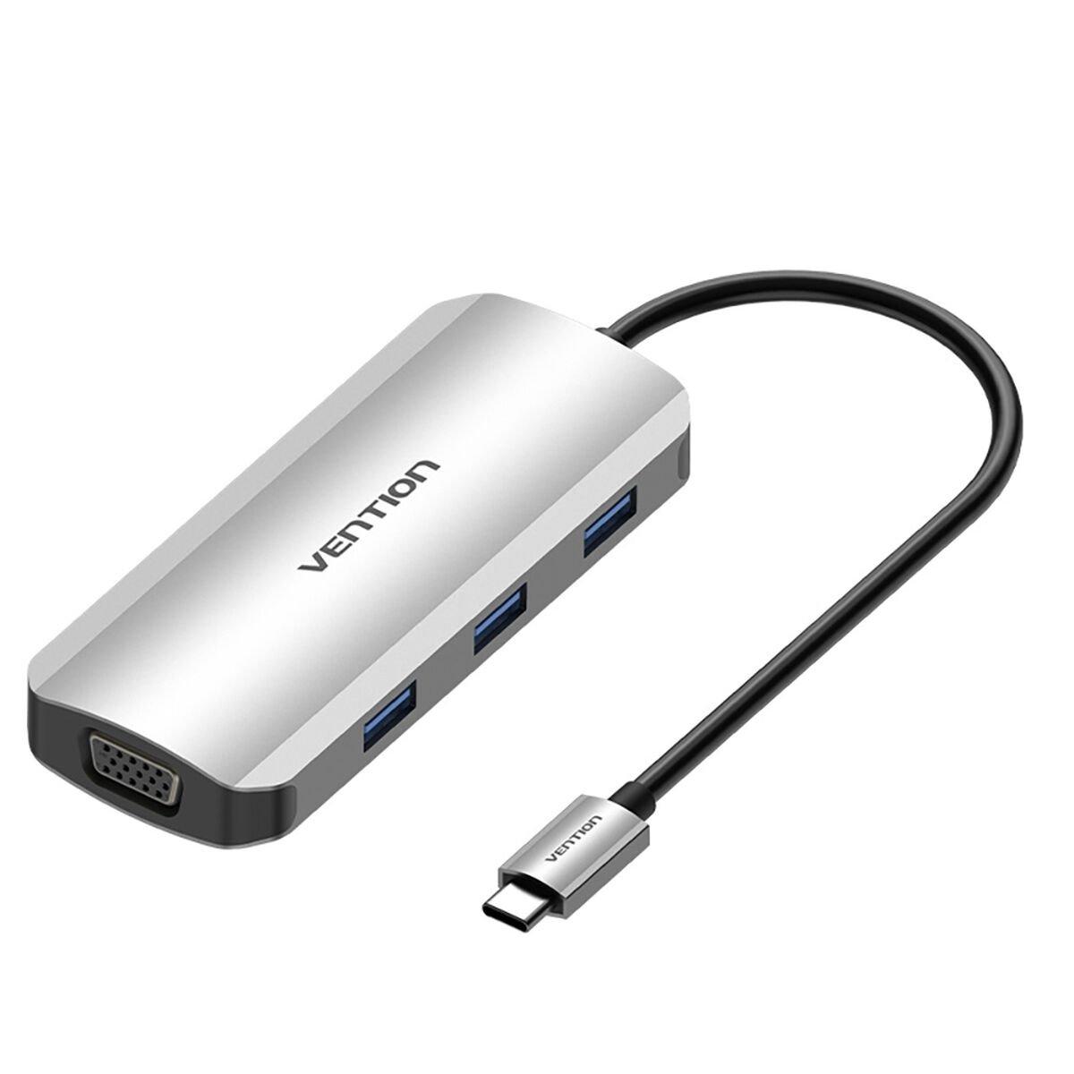 Hub USB Vention TOIHB 100 W Plateado