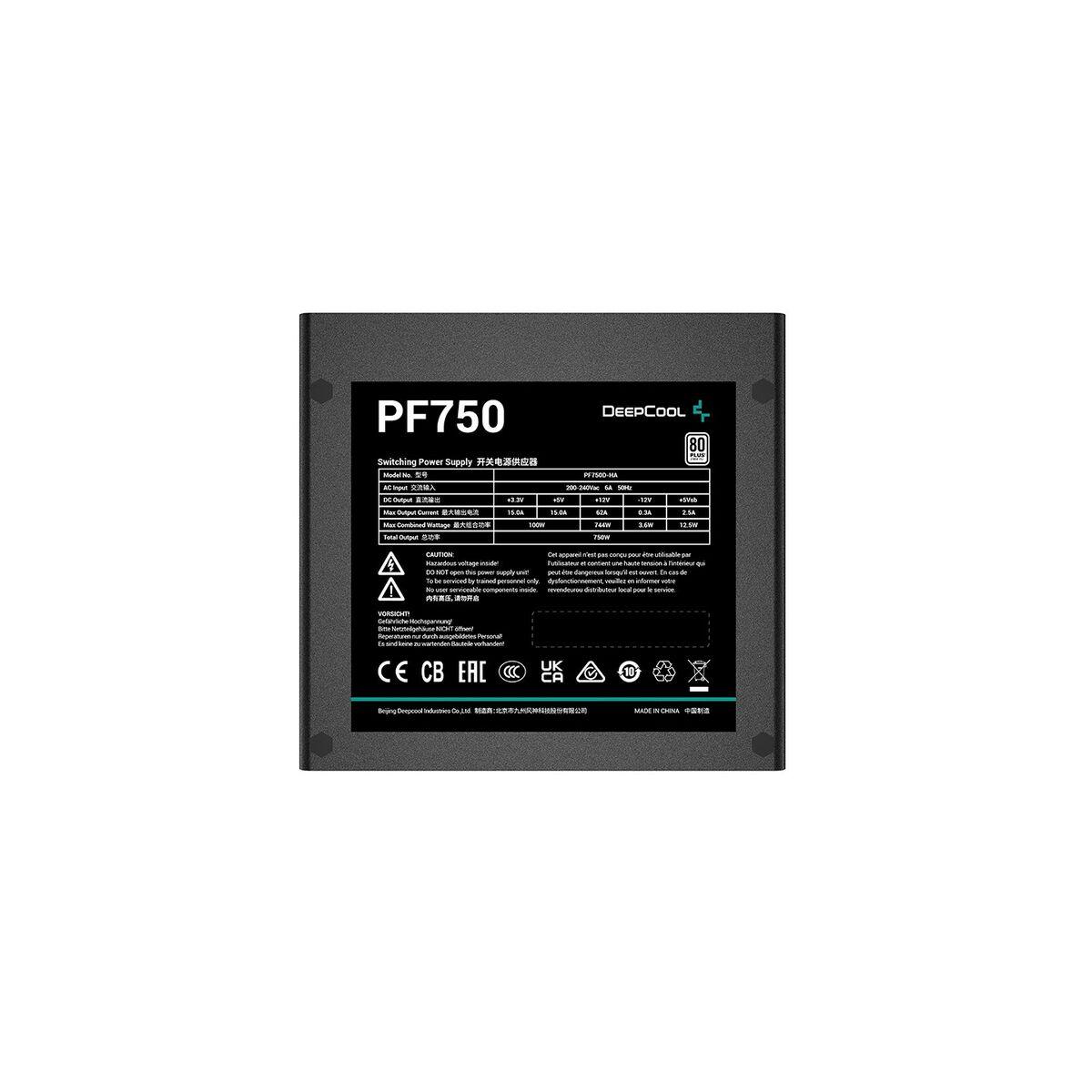 Fuente de Alimentación DEEPCOOL PF750 ATX 750 W 80 PLUS White