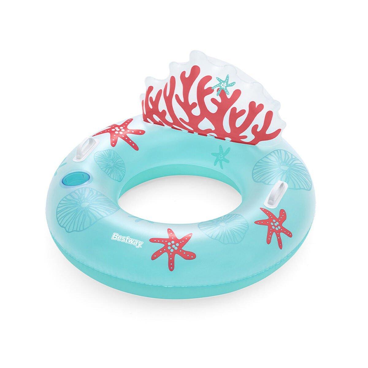 Bestway Rueda Hinchable con Asas y Respaldo Coral D117 cm Playa y Piscina 43730