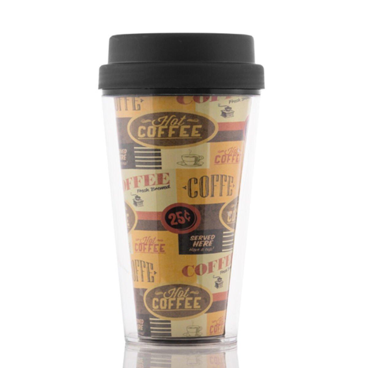 Vaso con Tapa Plástico 300 ml