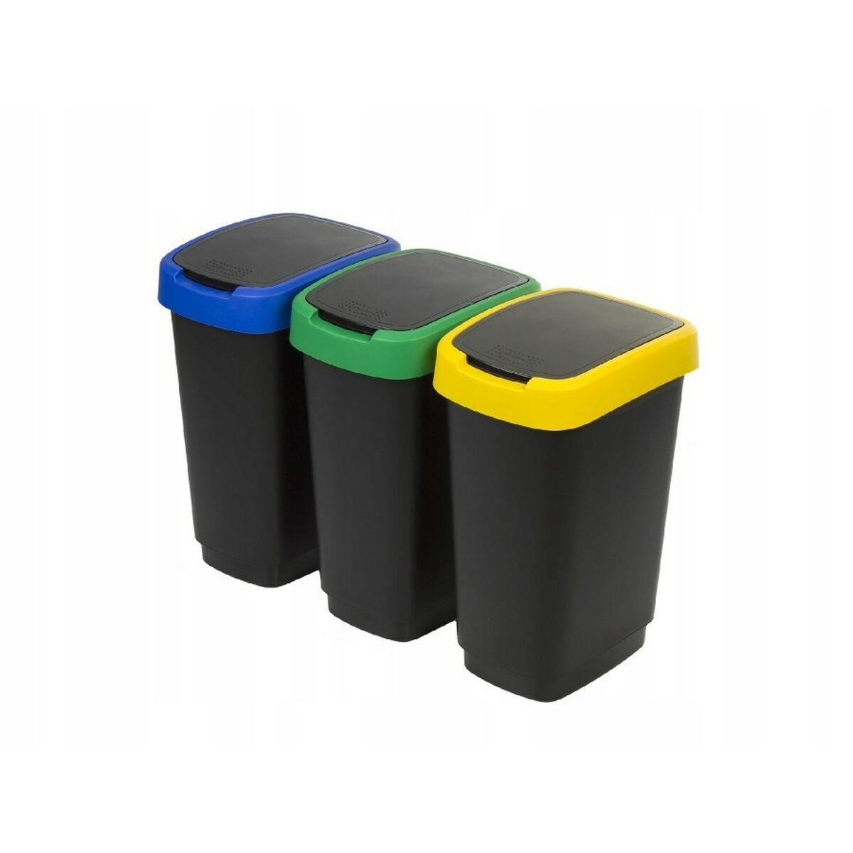 Cubo de basura Rotho Twist Azul Negro Rojo Verde 25 L Plástico