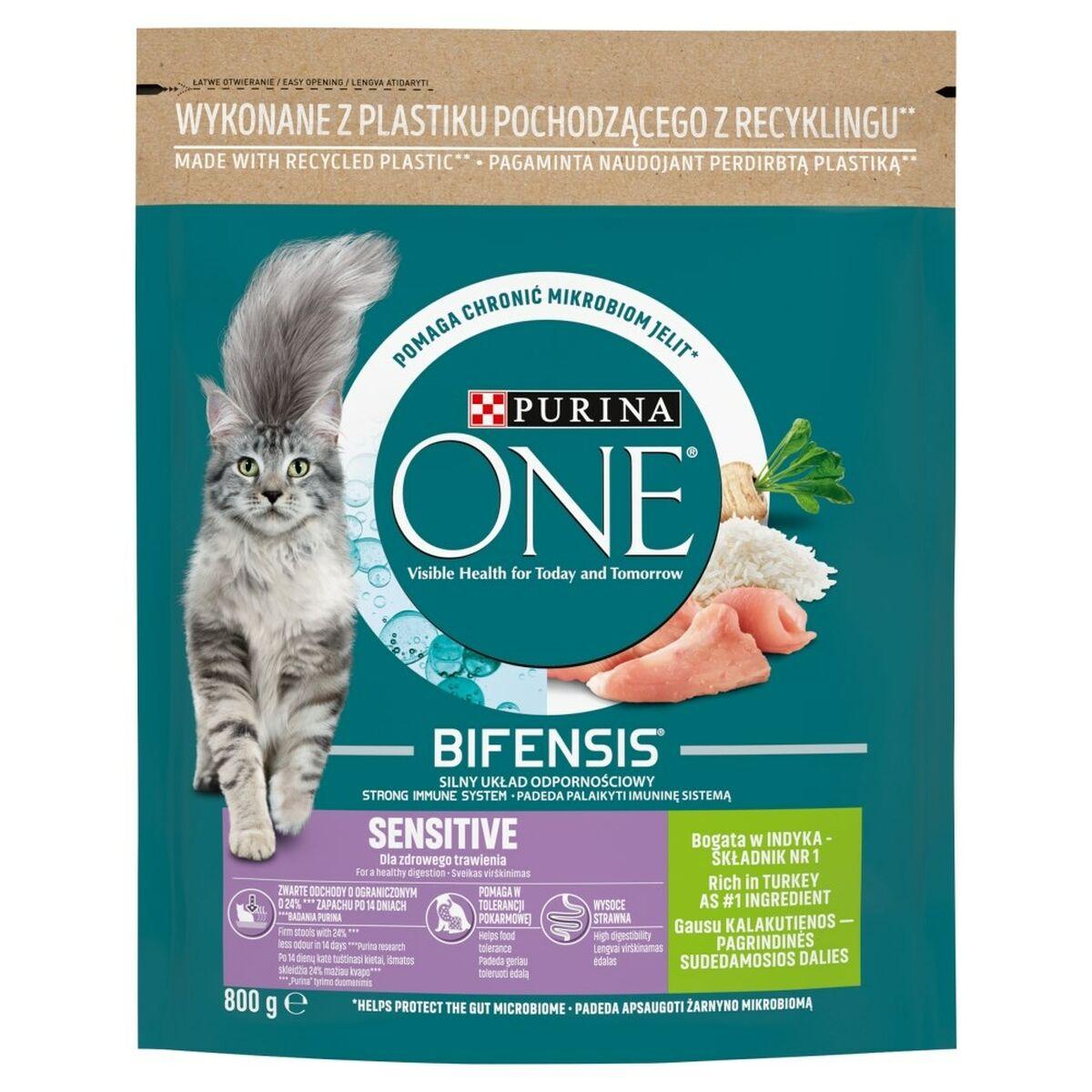 Comida para gato Purina One Bifensis Adult Sensitive Adulto Pavo 800 g