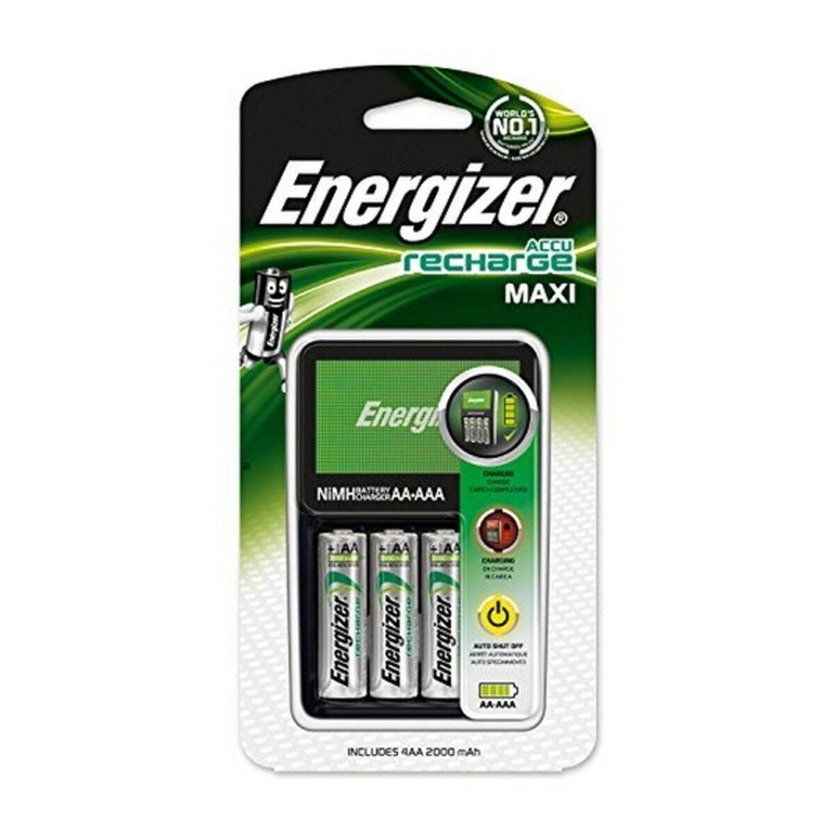 Cargador + Pilas Recargables Energizer Maxi Charger AA AAA HR6 (4 Unidades)