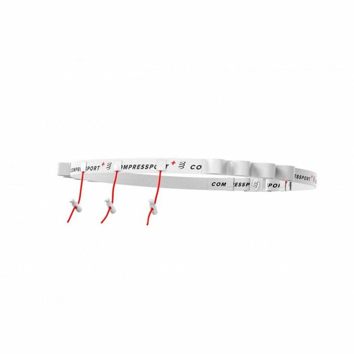 Cinturón Running Portadorsales Compressport Race Blanco