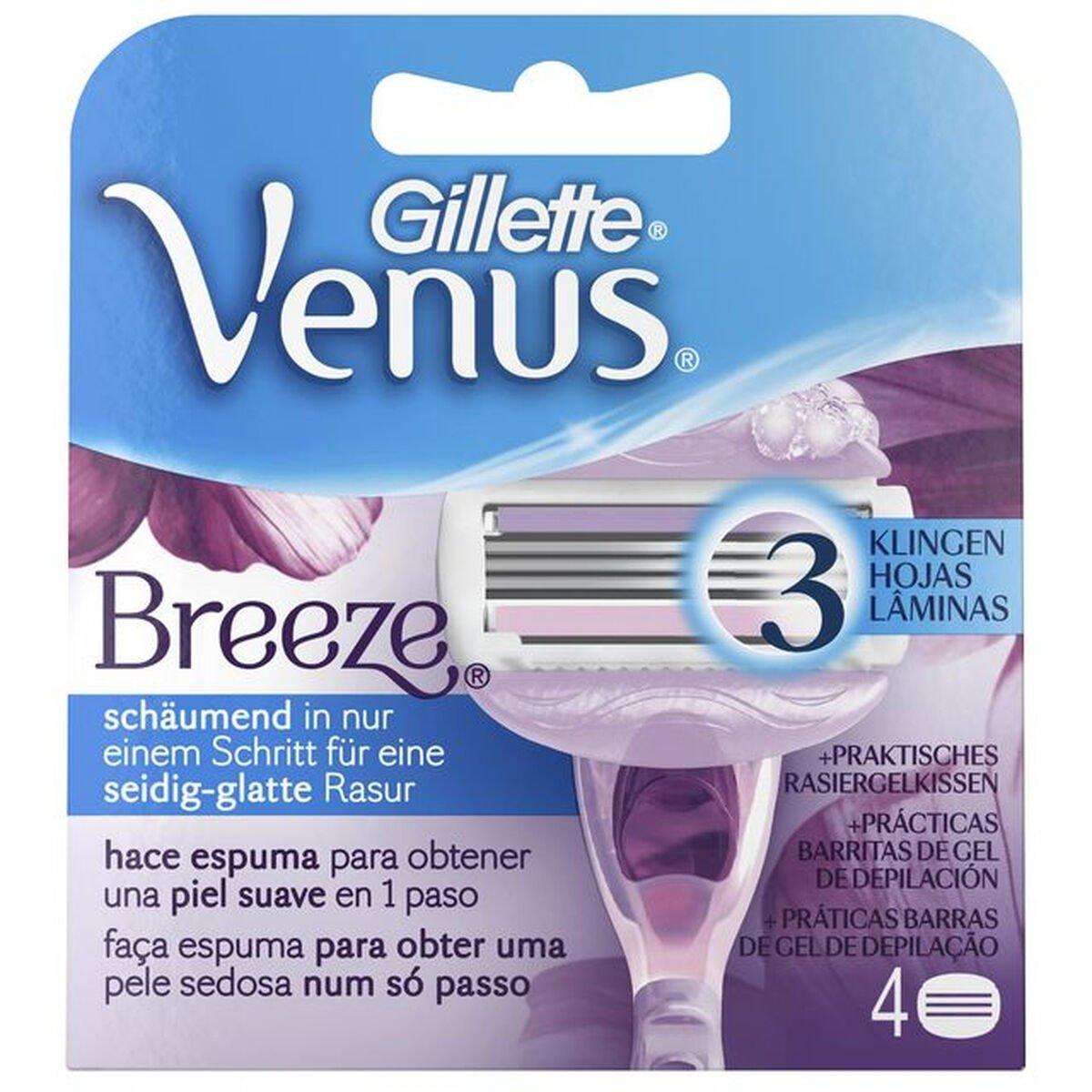 Recambios para Cuchilla de Afeitar Gillette Venus Breeze 4 Piezas (4) (4 Unidades)