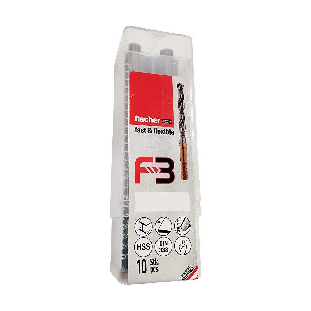 Broca para metal Fischer f3 hss-r din Ø 9,5 MM (10 Unidades)