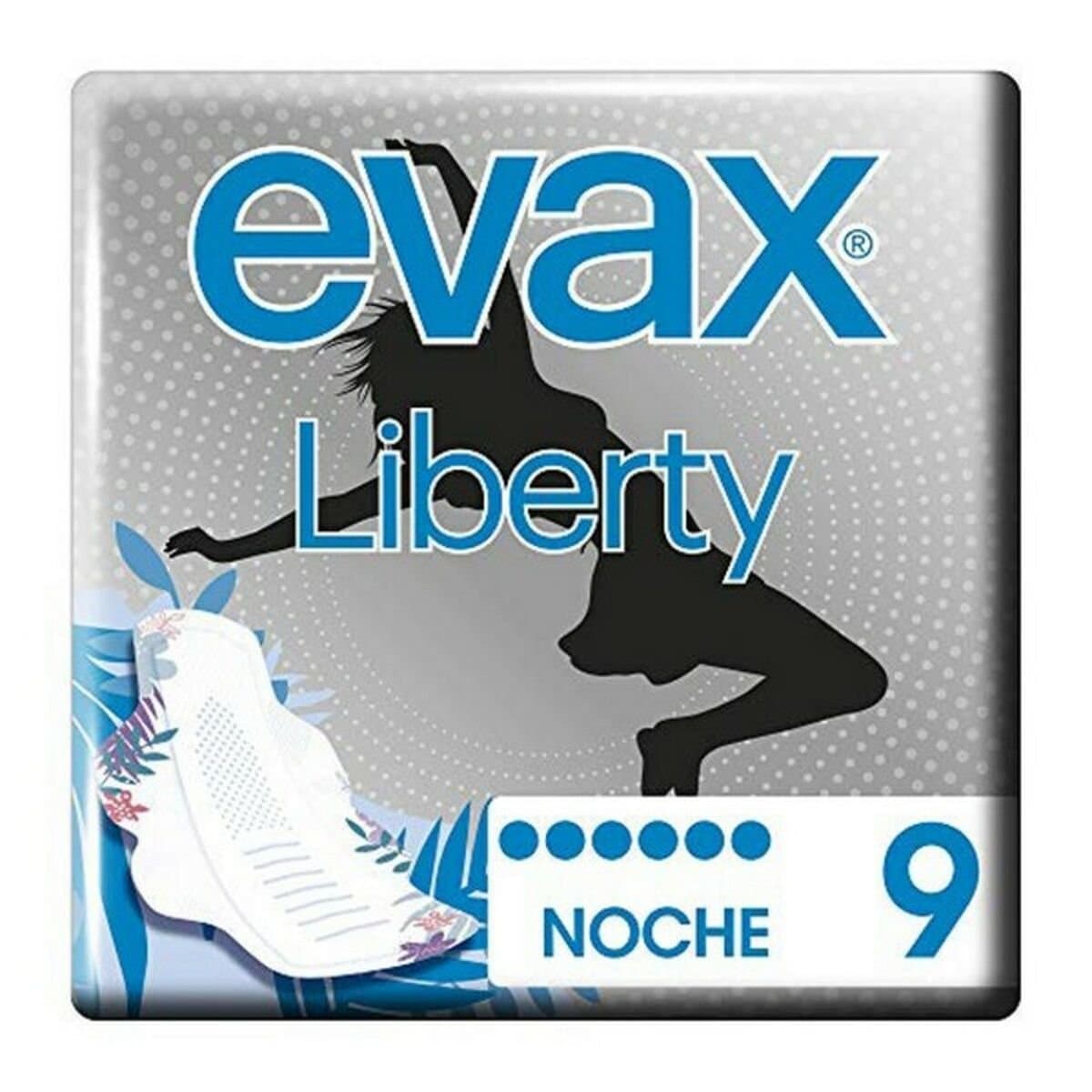 Compresas con Alas para Noche Liberty Evax (9 uds)