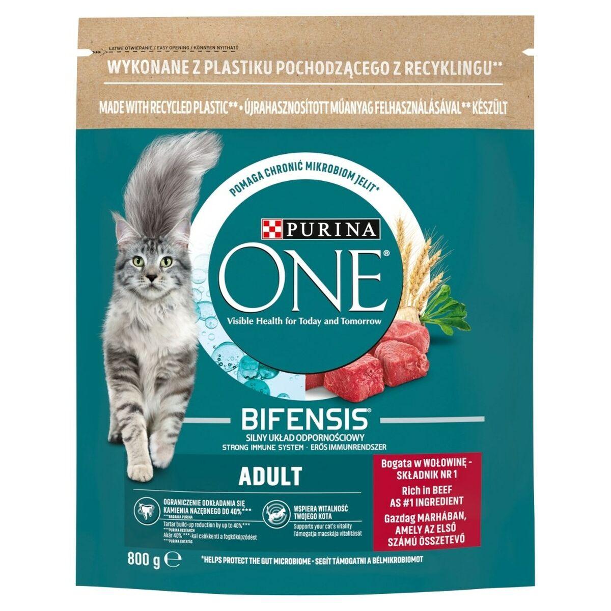 Comida para gato Purina One Bifensis Adult Adulto Ternera Carne de vacuno 800 g