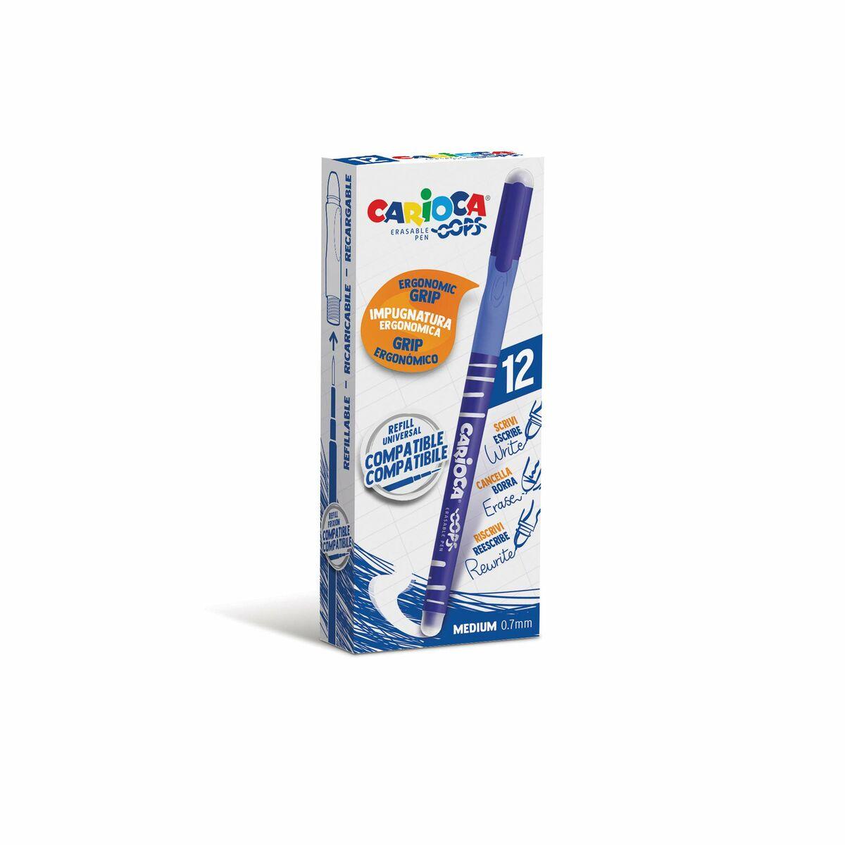 Bolígrafo Carioca Oops Azul 0,7 mm 12 Piezas