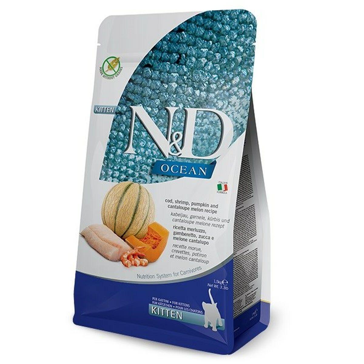 Comida para gato Farmina N&D Ocean Melón Pescado Calabaza Marisco Bacalao 1,5 Kg