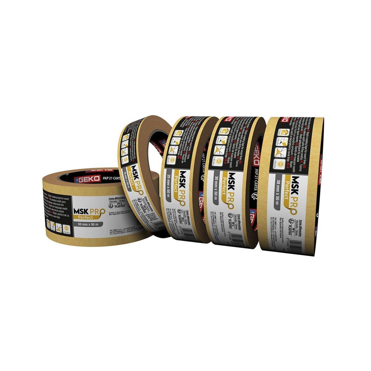 Cinta de enmascarar Geko MSK Pro Perfect 19 mm x 50 m