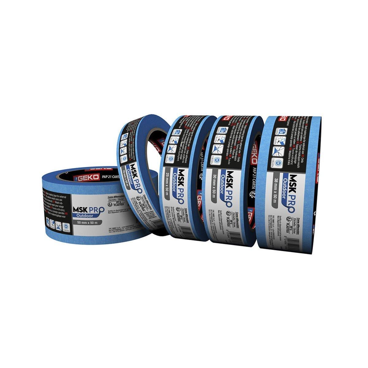 Cinta de enmascarar Geko msk pro outdoor Azul 19 mm x 50 m