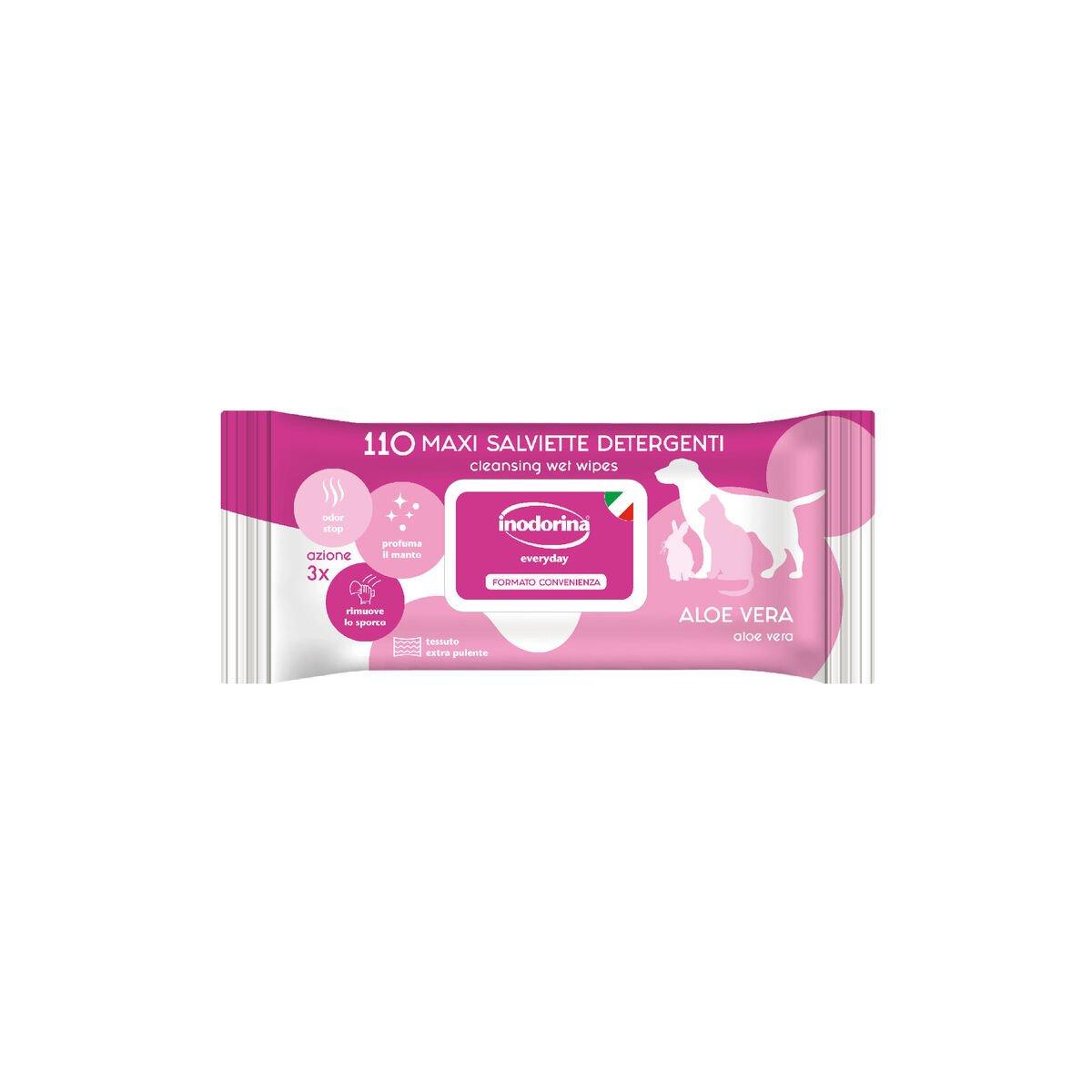 Toallitas Húmedas para Mascotas Inodorina Aloe Vera Aloe Vera 110 Unidades