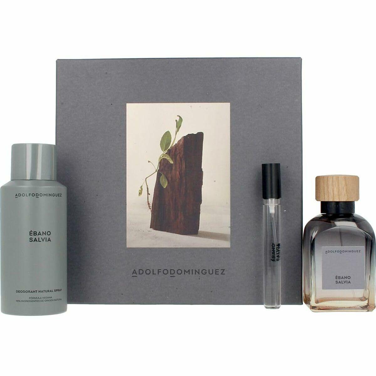 Set de Perfume Hombre Adolfo Dominguez Ebano Salvia 3 Piezas