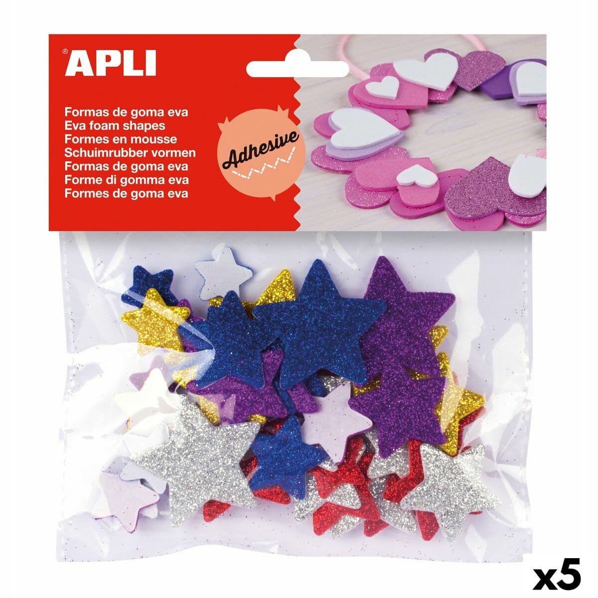 Material para Manualidades Apli Multicolor Goma Eva Estrella (5 Unidades)