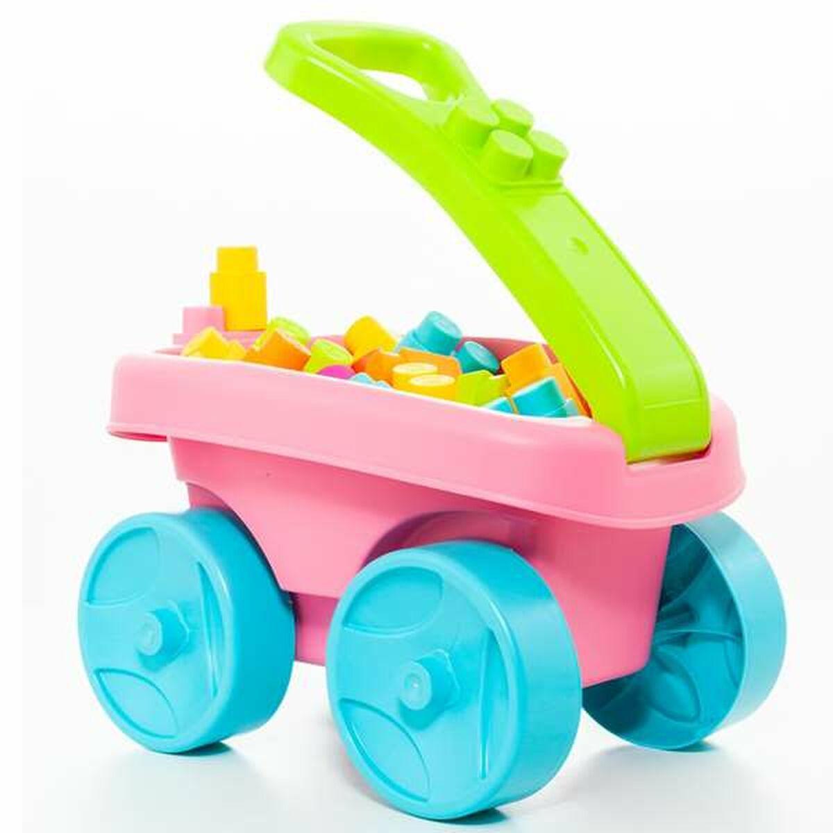 Bloques de Construcción Moltó 20 Piezas Carrito Rosa