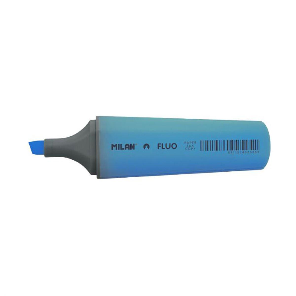 Set de Marcadores Fluorescentes Milan Azul (12 Unidades)