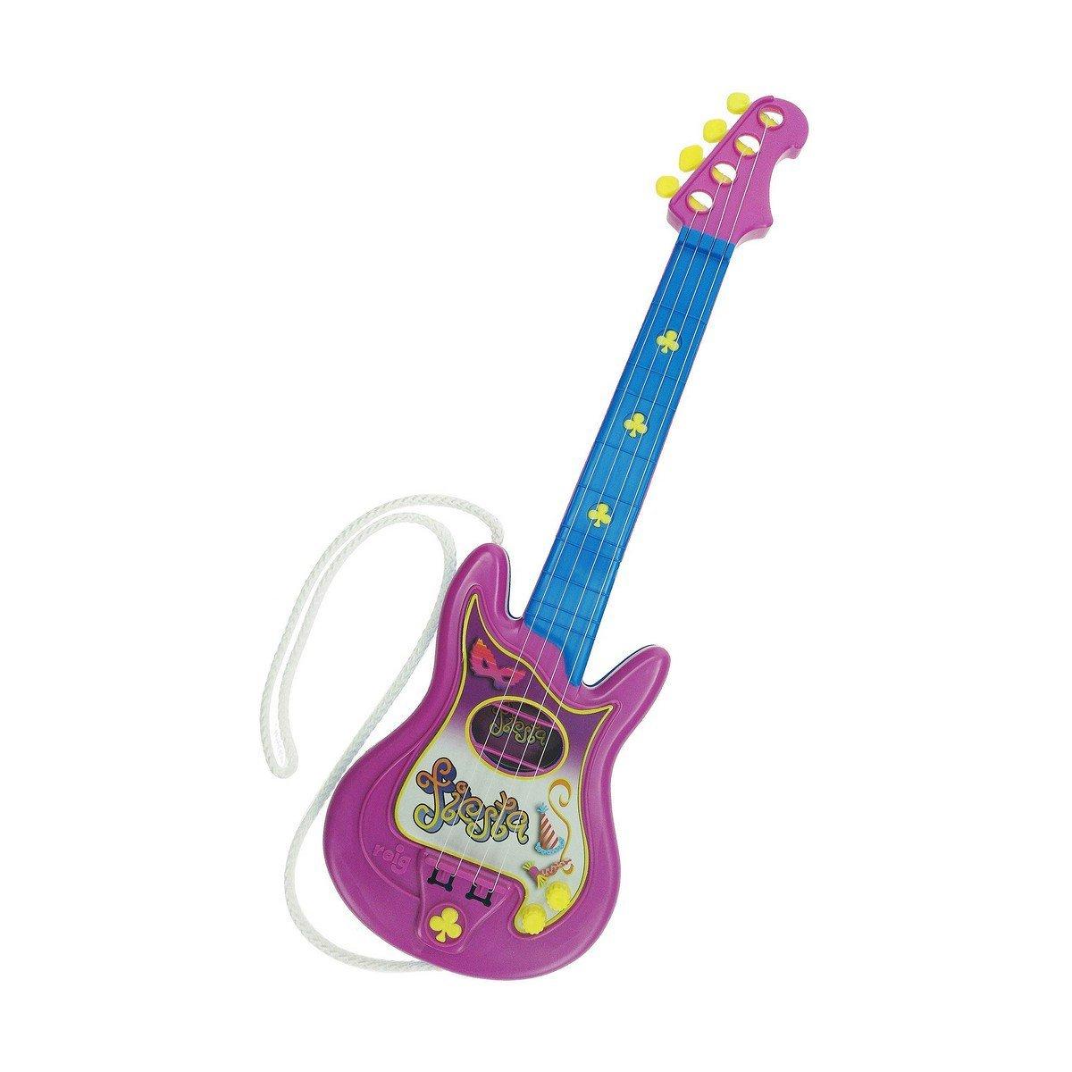 Guitarra Infantil Reig Party 4 Cuerdas Eléctrica Azul Morado