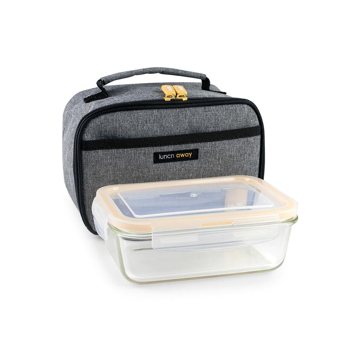 Portameriendas con Accesorios Ibili 753401g Gris Poliéster Vidrio de Borosilicato 21 x 13 x 14 cm