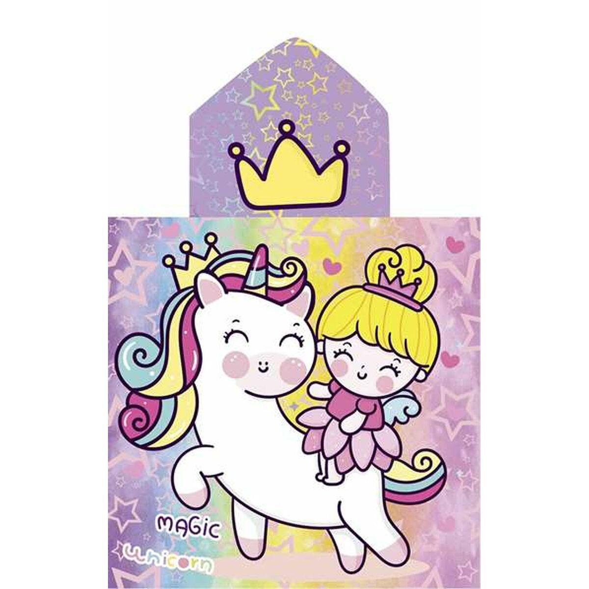 Poncho-Toalla con Capucha Secaneta Unicornprins 60 x 120 cm