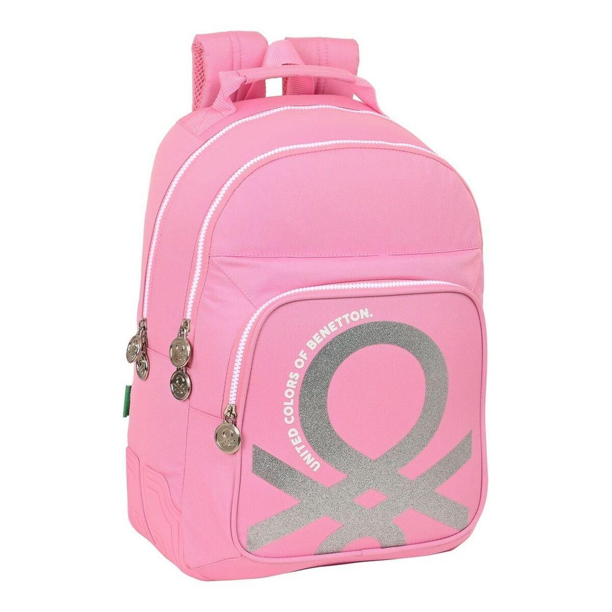 Mochila Escolar Benetton Rosa (32 x 42 x 15 cm)